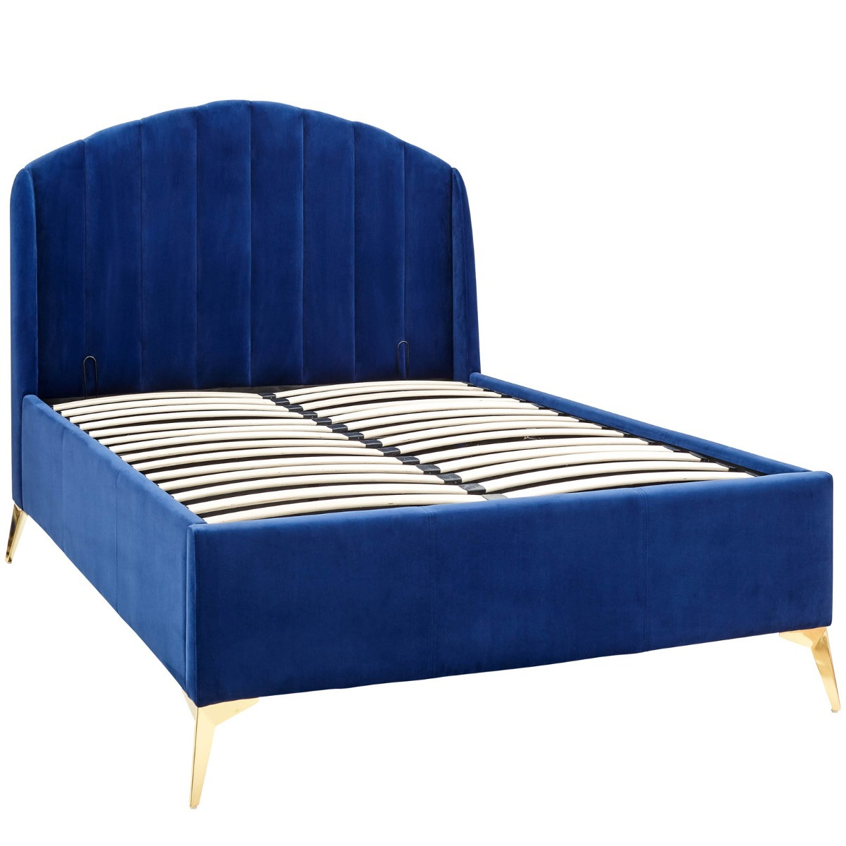 Pettine End Lift Ottoman Storage Bed, 4ft 6 Double - Royal Blue>