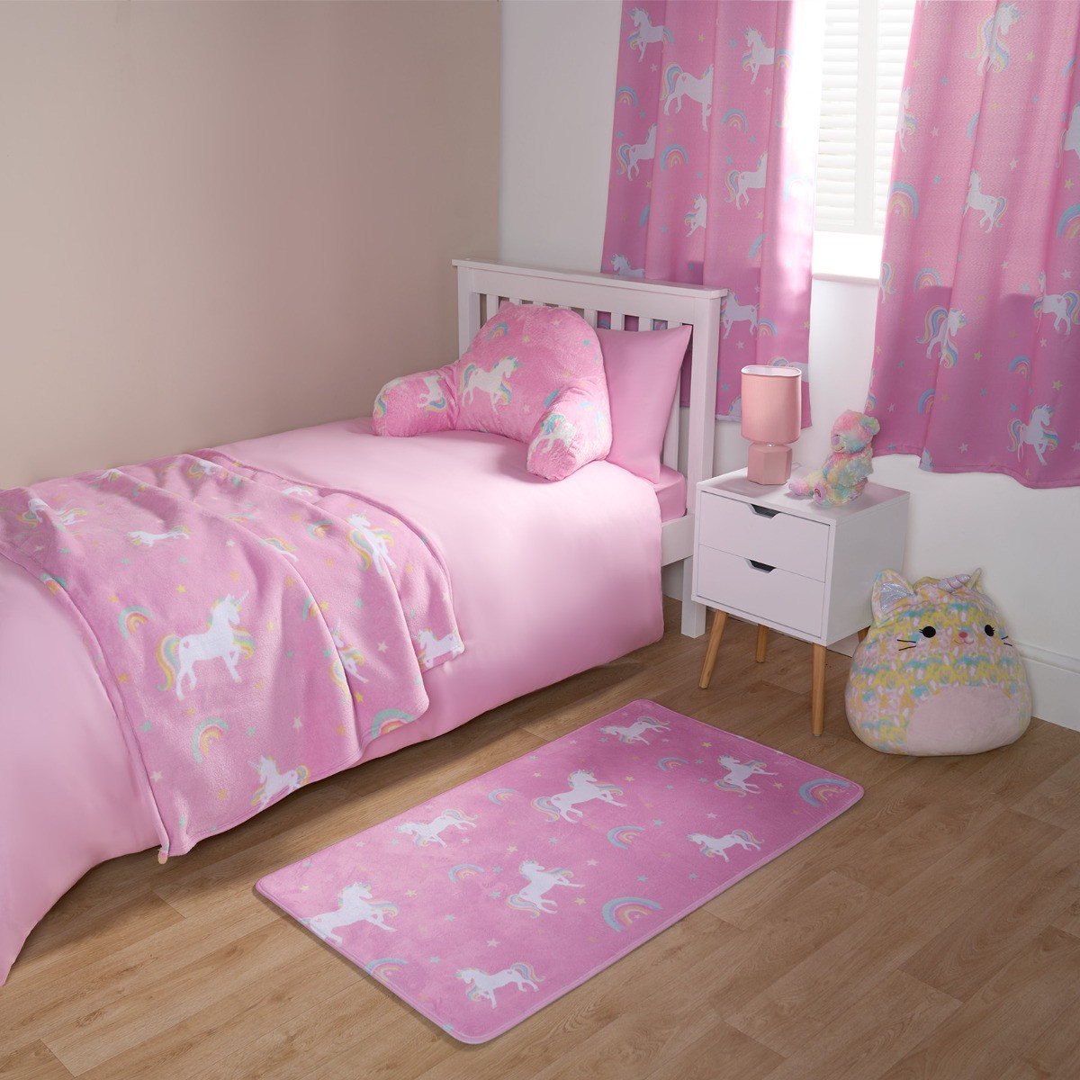 OHS Kids Unicorn Blackout Curtains, Pink - 46 x 54">