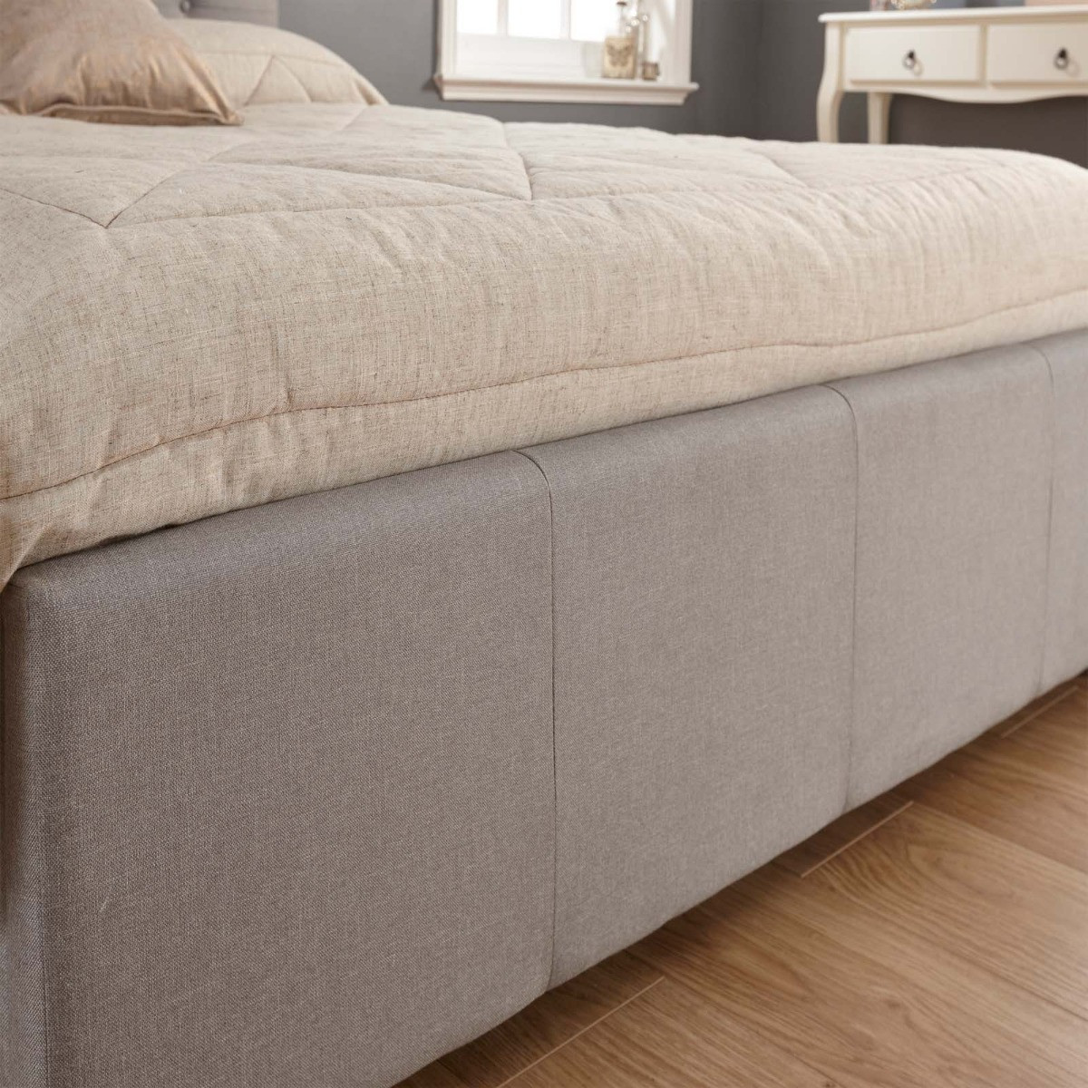 Utah Ottoman Storage Bed, 4ft 6 Double - Sundance Grey>