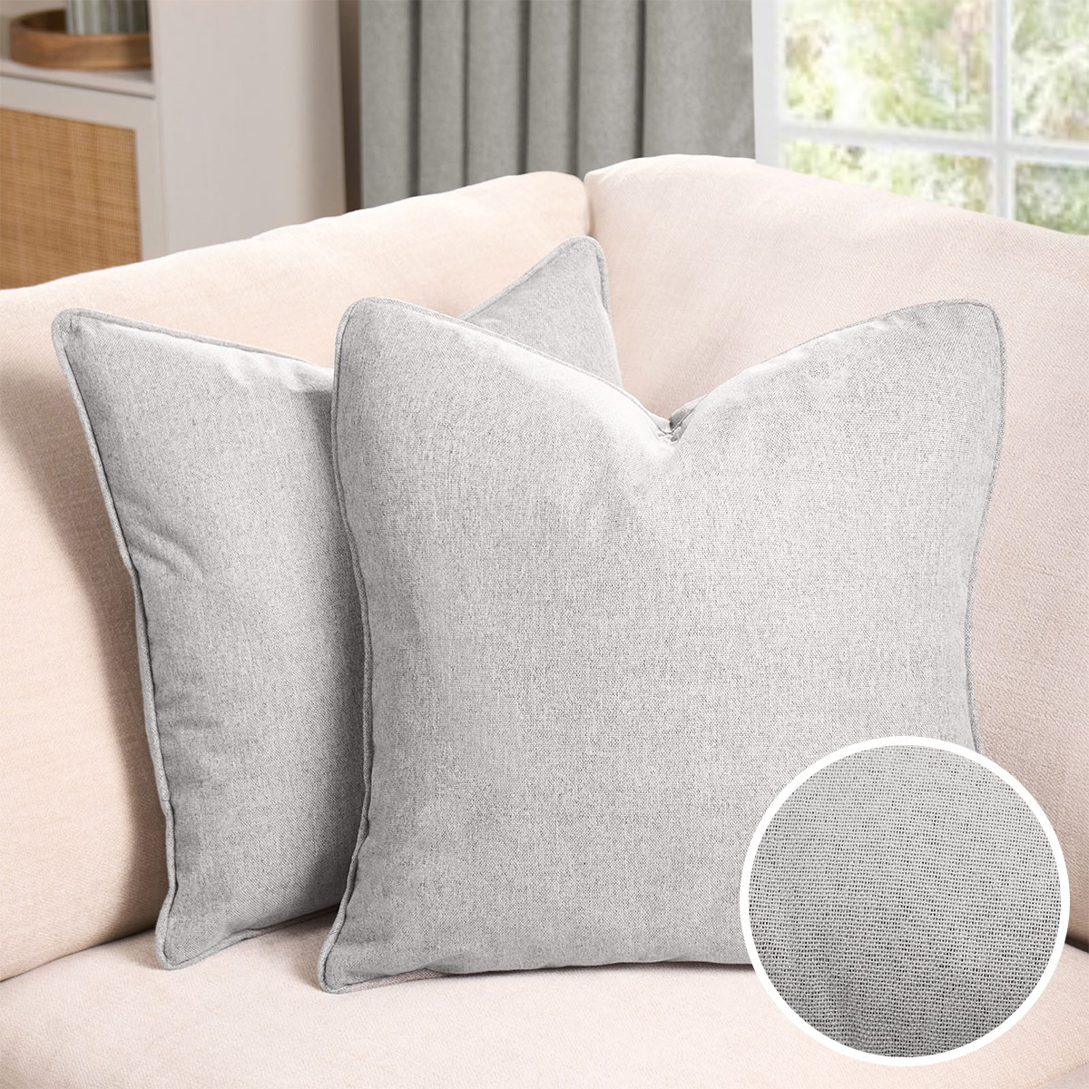 OHS Woven Texture Cushion Covers - Silver>