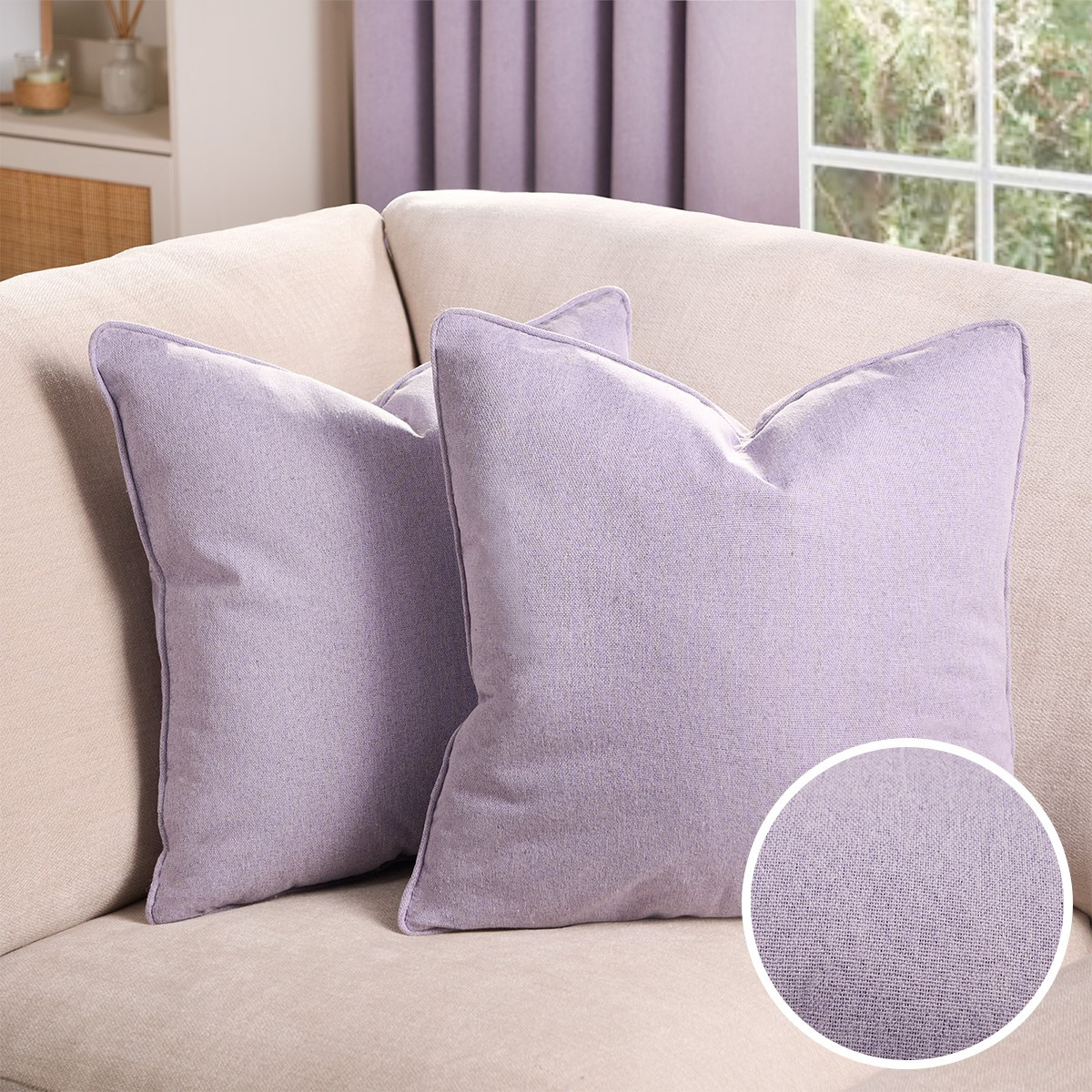 OHS Woven Texture Cushion Covers - Lavender>