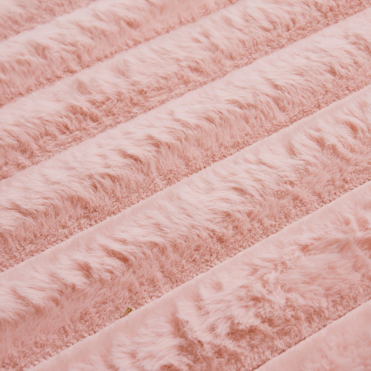 OHS Faux Fur Ribbed Rug, Blush - 120 x 170cm>