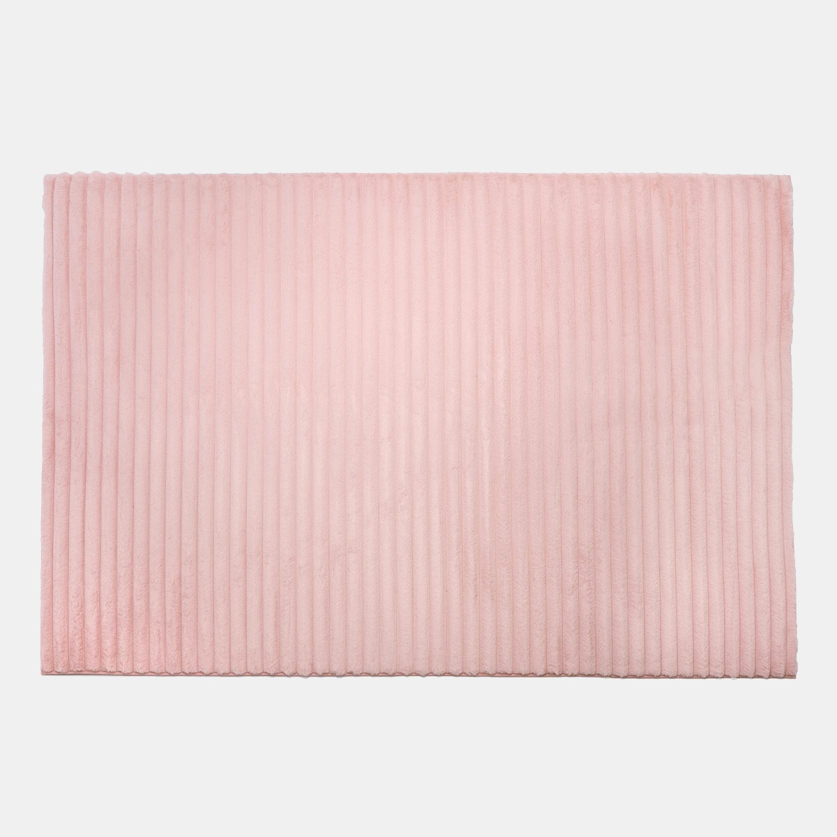 OHS Faux Fur Ribbed Rug, Blush - 120 x 170cm>