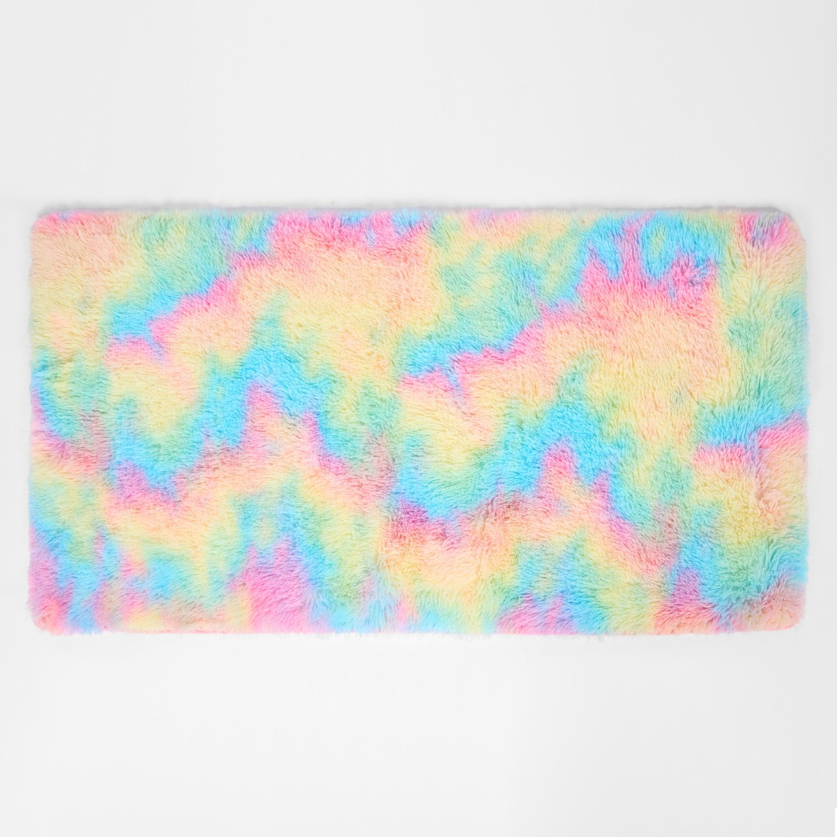 Sienna Fluffy Tie Dye Rug - Multi>