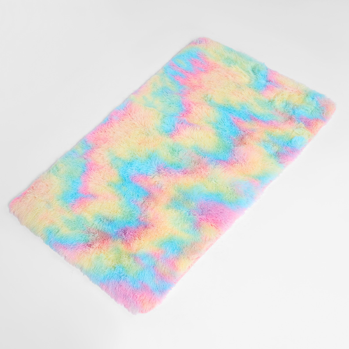 Sienna Fluffy Tie Dye Rug - Multi>