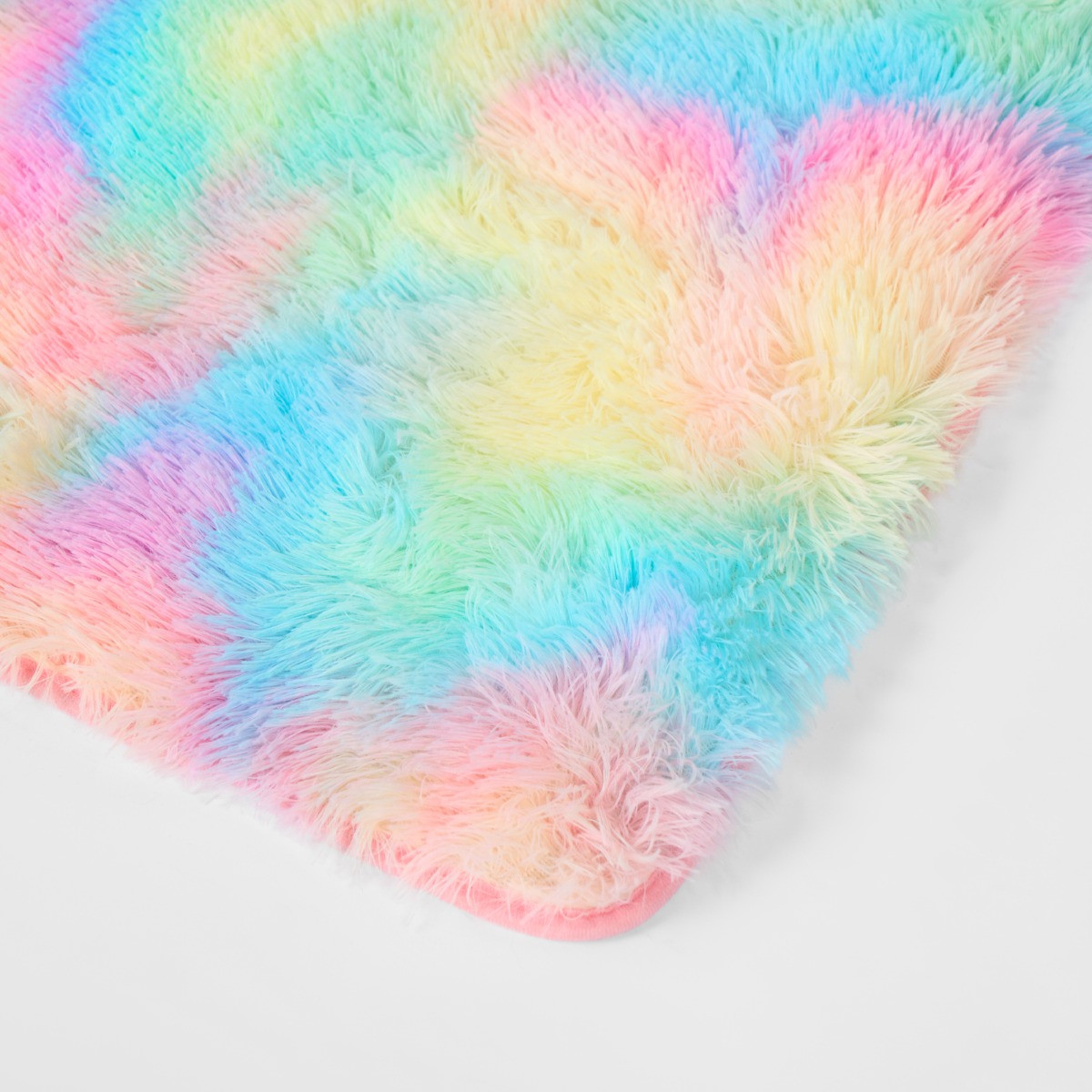 Sienna Fluffy Tie Dye Rug - Multi>