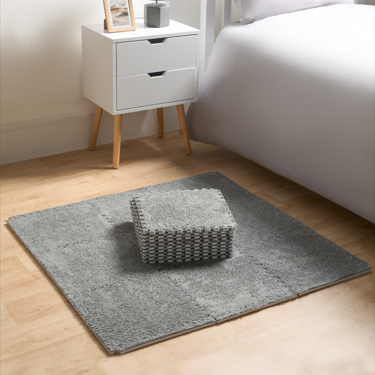 OHS 9 Piece Interlocking Teddy Tiles - Grey>