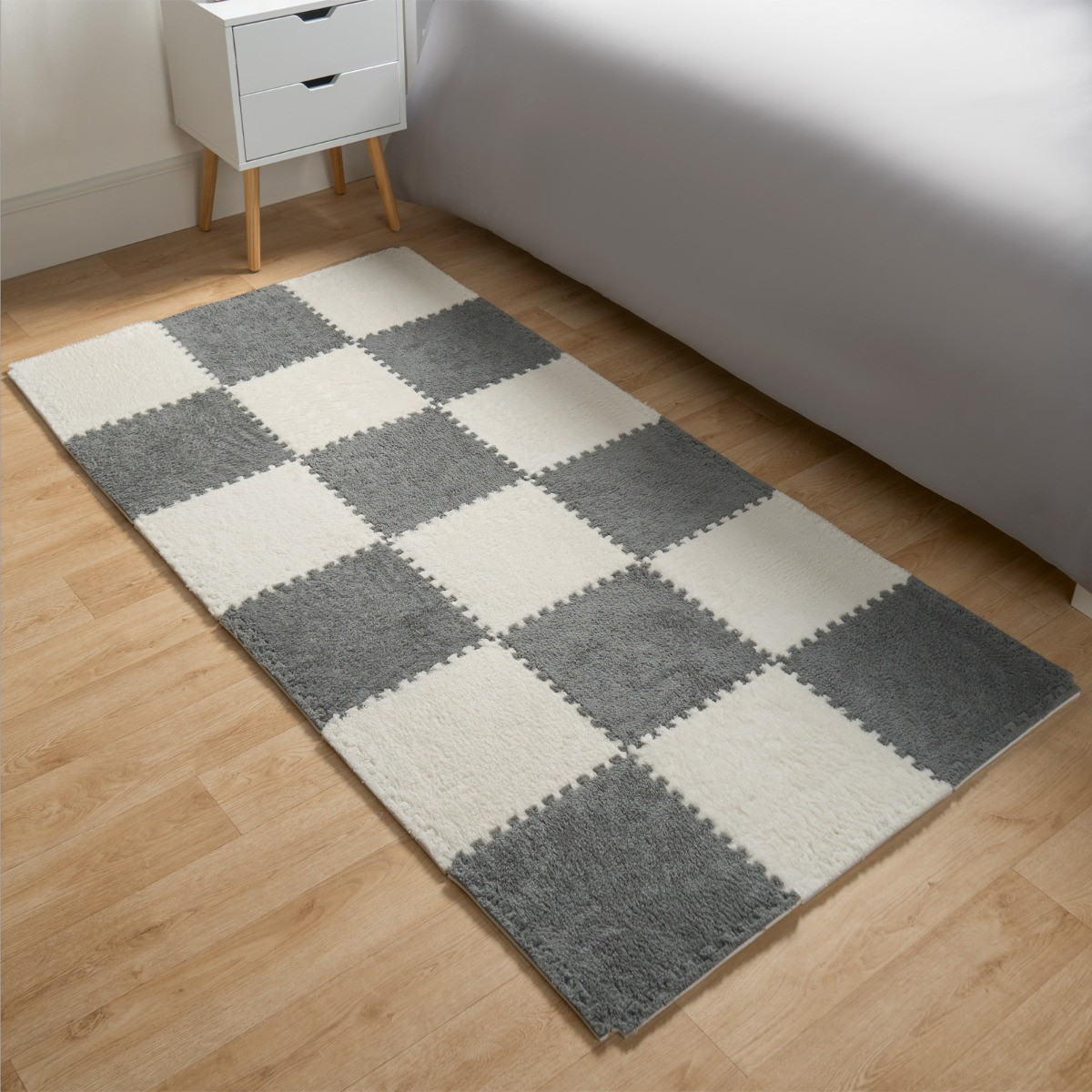 OHS 9 Piece Interlocking Teddy Tiles - Grey>