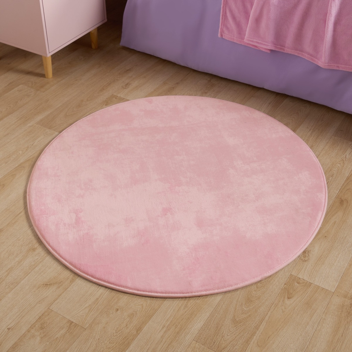 OHS Supersoft Round Rug - Pink >