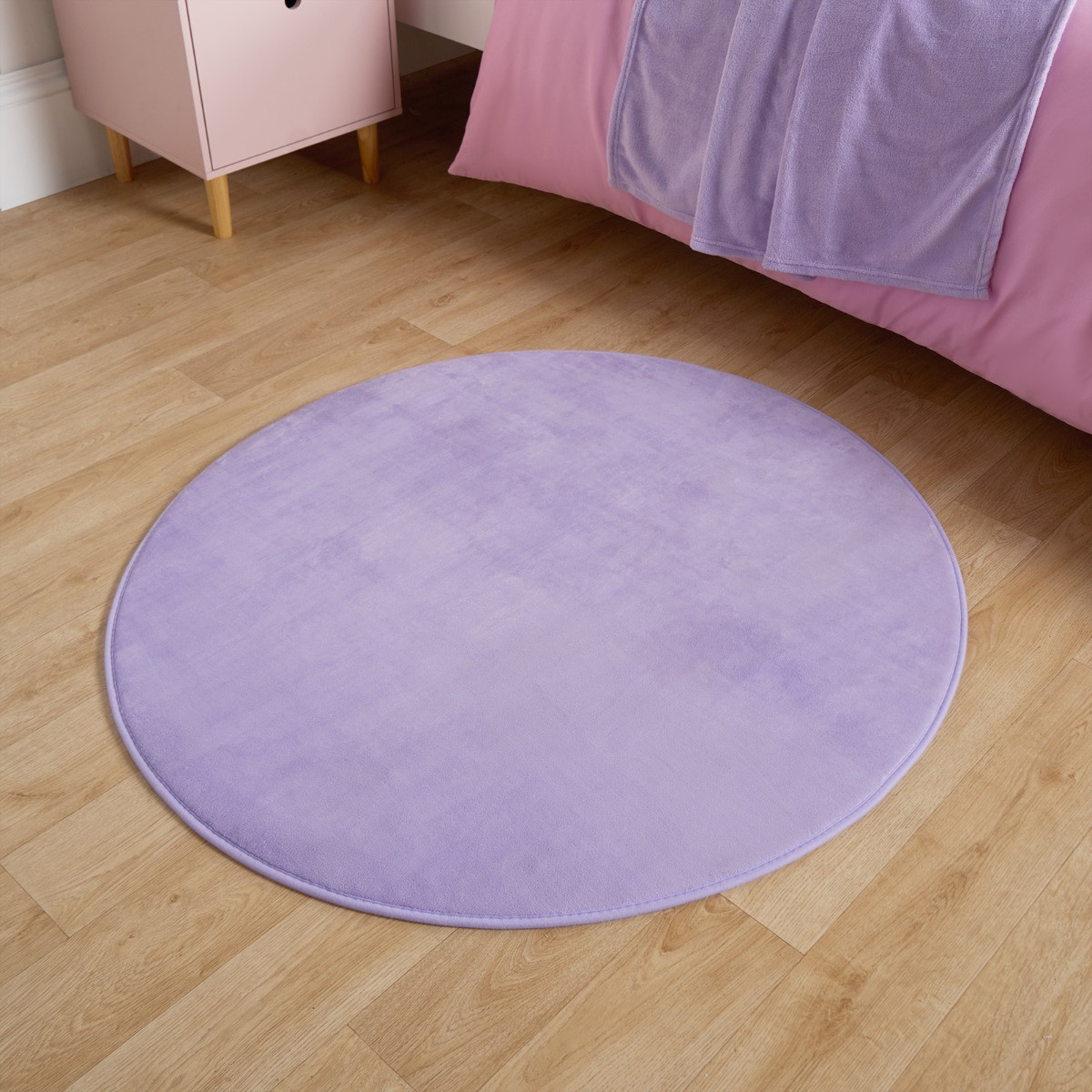 OHS Supersoft Round Rug - Lilac>