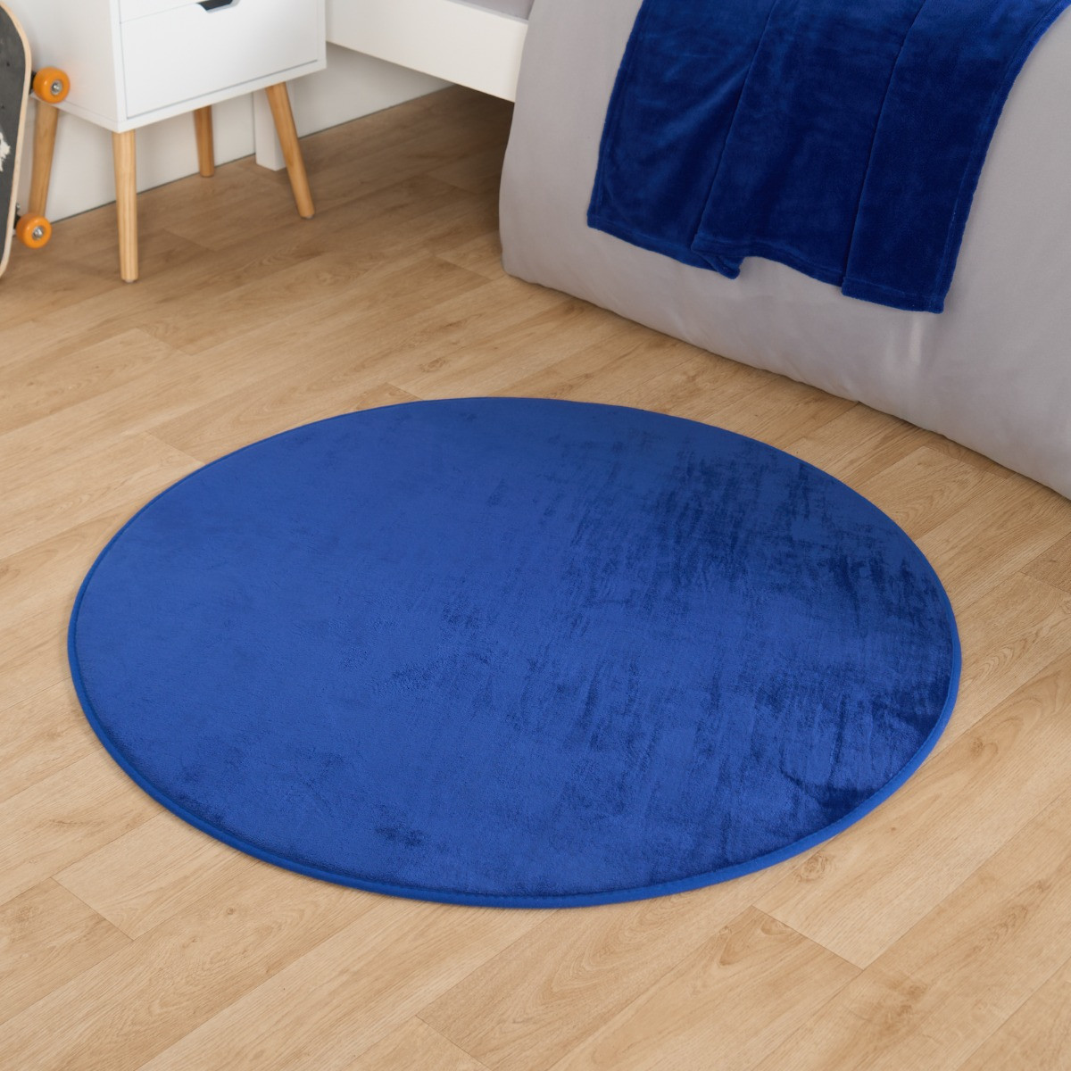 OHS Supersoft Round Rug - Blue>