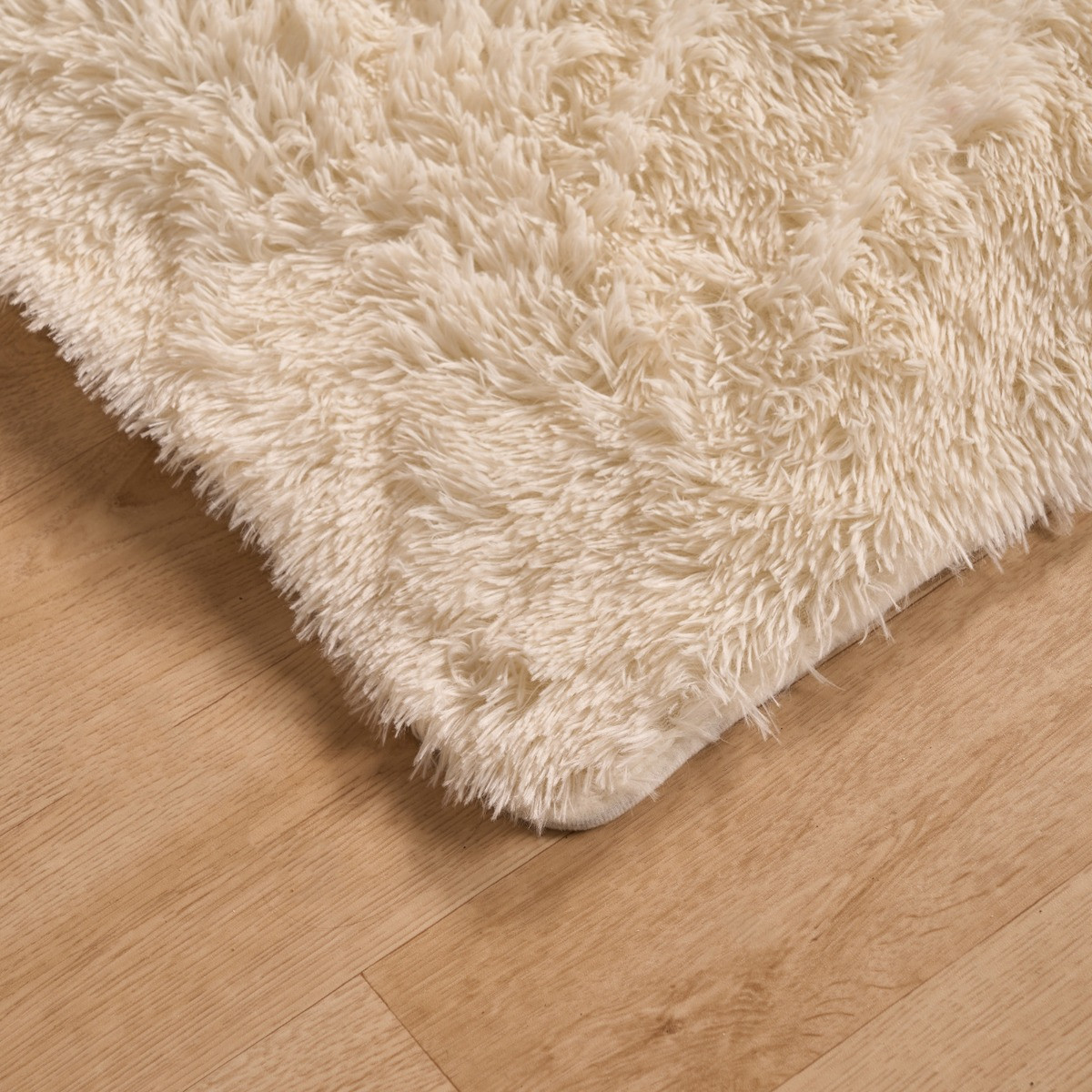 Sienna Fluffy Rug, Cream - 80 x 150cm>