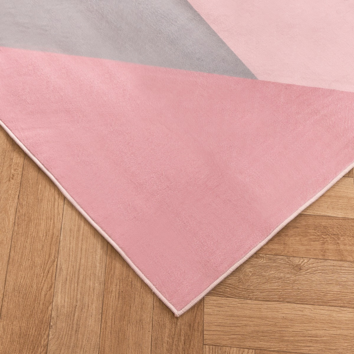 OHS Washable Geometric Printed Rug - Blush>