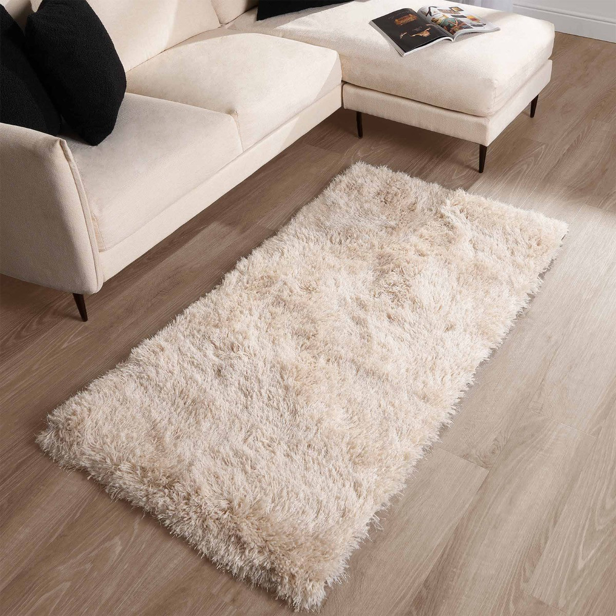 Sienna Shaggy Rug, Natural - 160 x 230 cm>