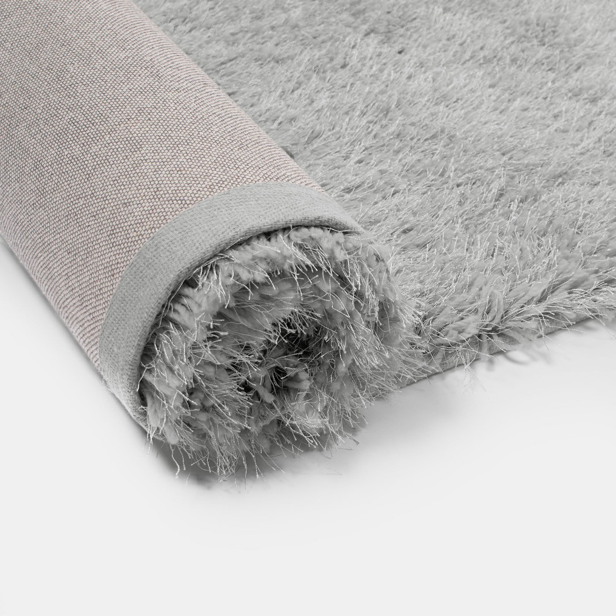 Sienna Shaggy Rug Runner, Silver - 60 x 150cm>