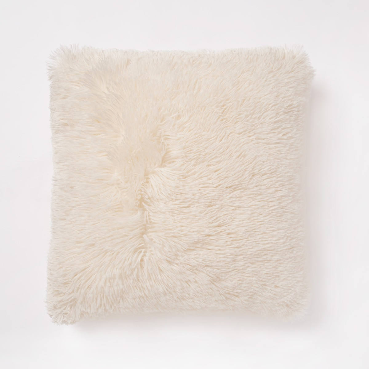 Sienna 2 Pack Fluffy Cushion Covers, Cream - 45 x 45cm>