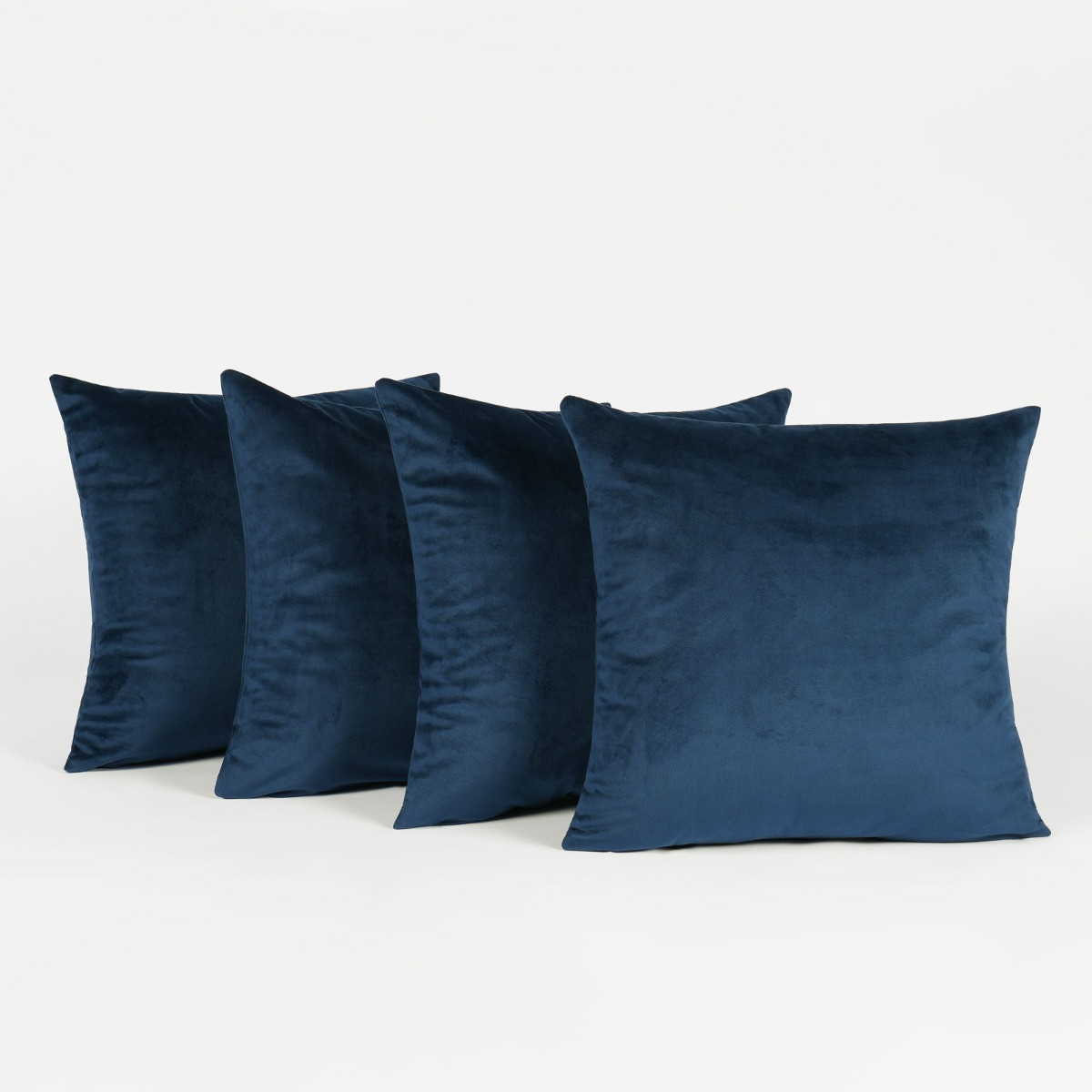 Sienna 4 Pack Matte Velvet Cushion Covers, Navy - 45 x 45cm>