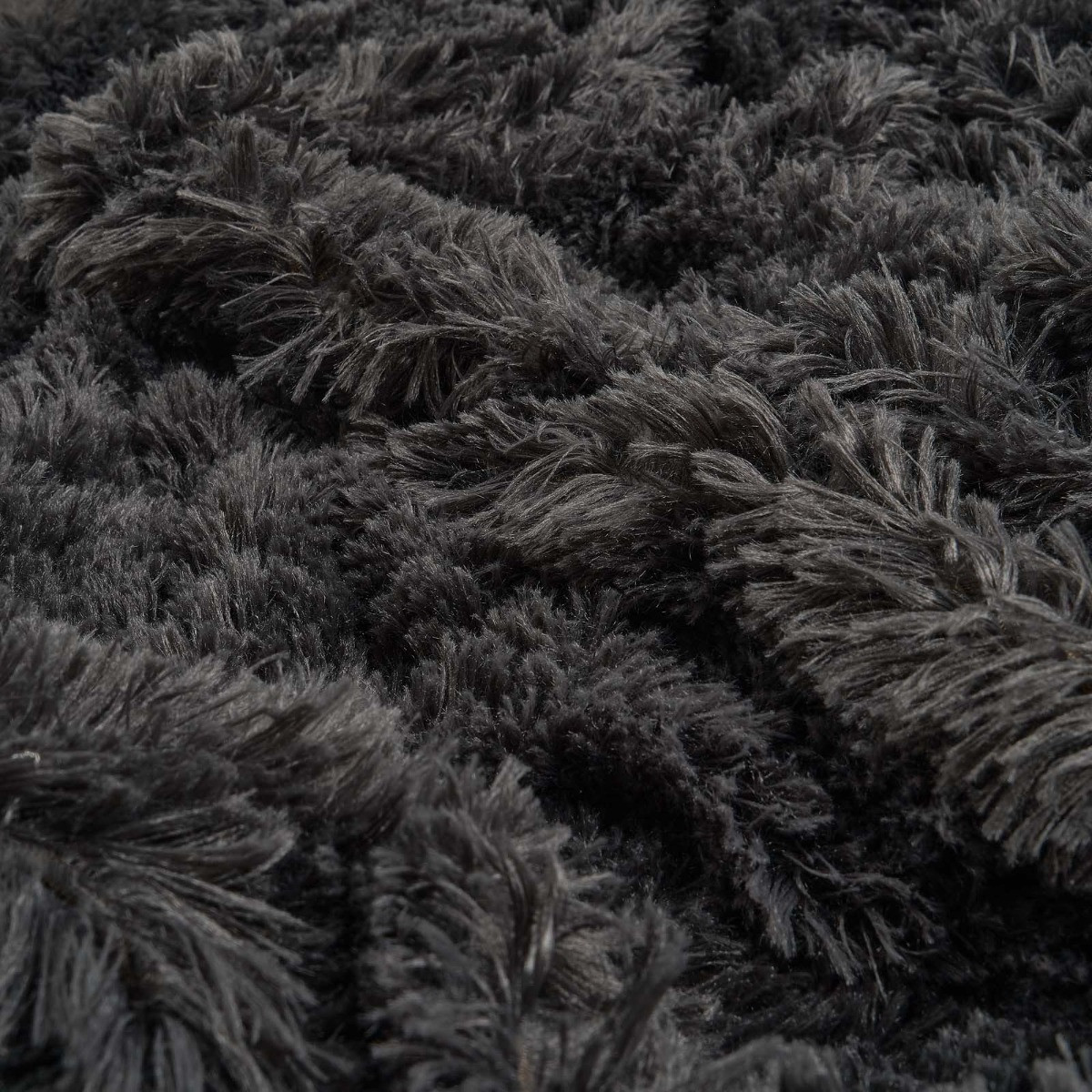 Sienna Fluffy Fleece Throw - Charcoal