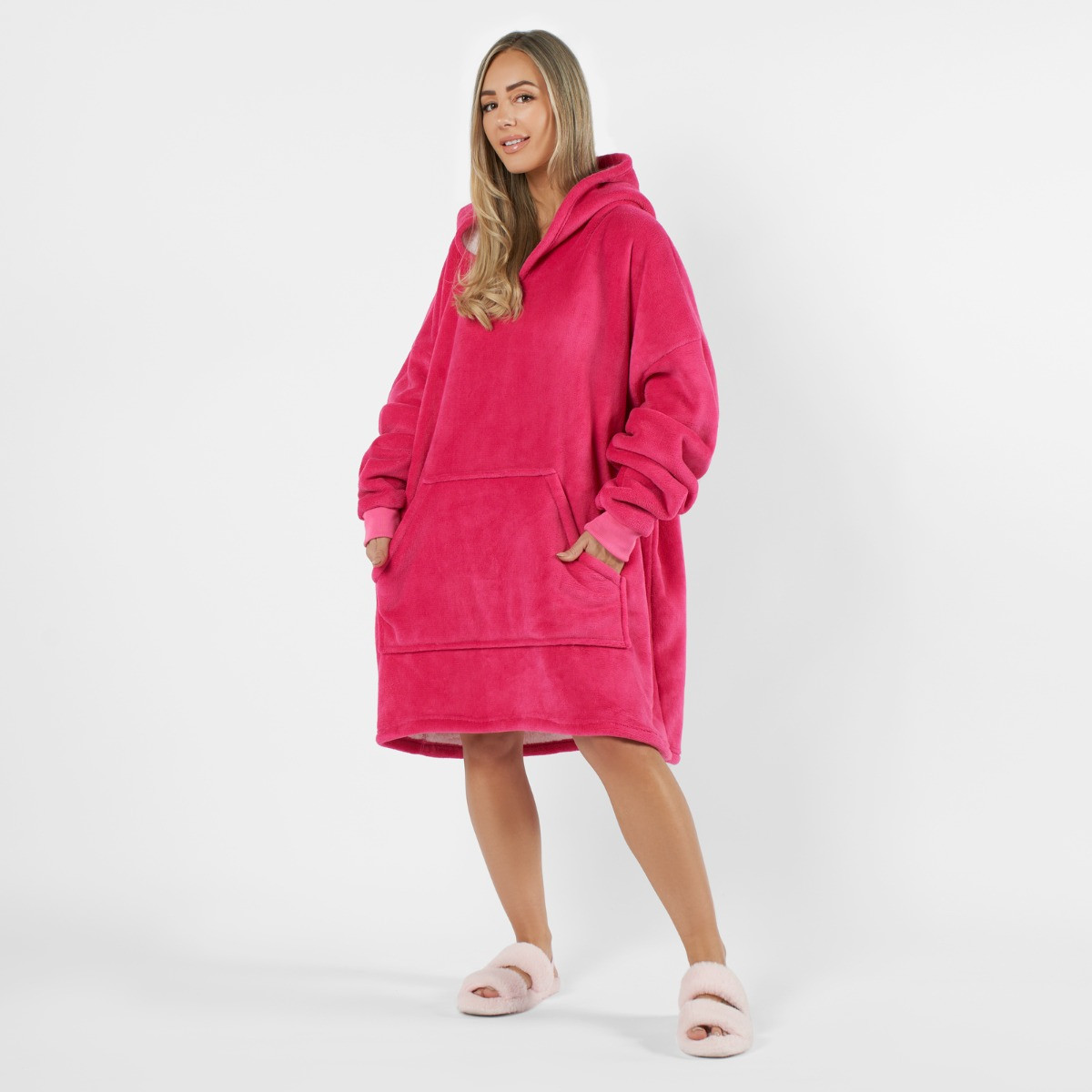 Sienna Supersoft Hoodie Blanket, Adults - Fuchsia