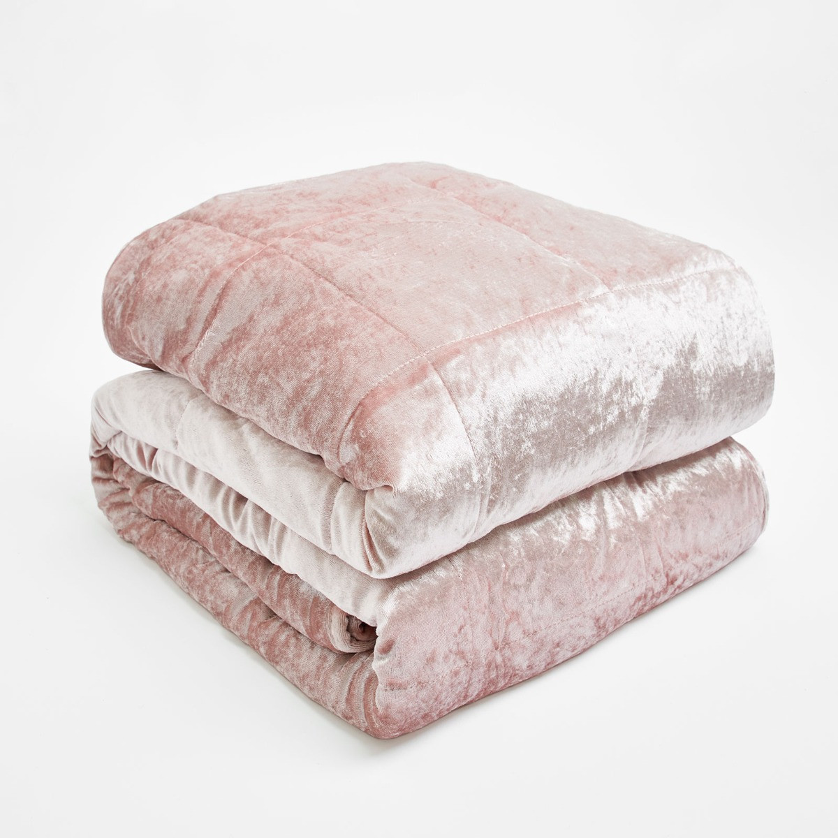 Sienna Crushed Velvet Weighted Blanket, Blush Pink - 6kg>