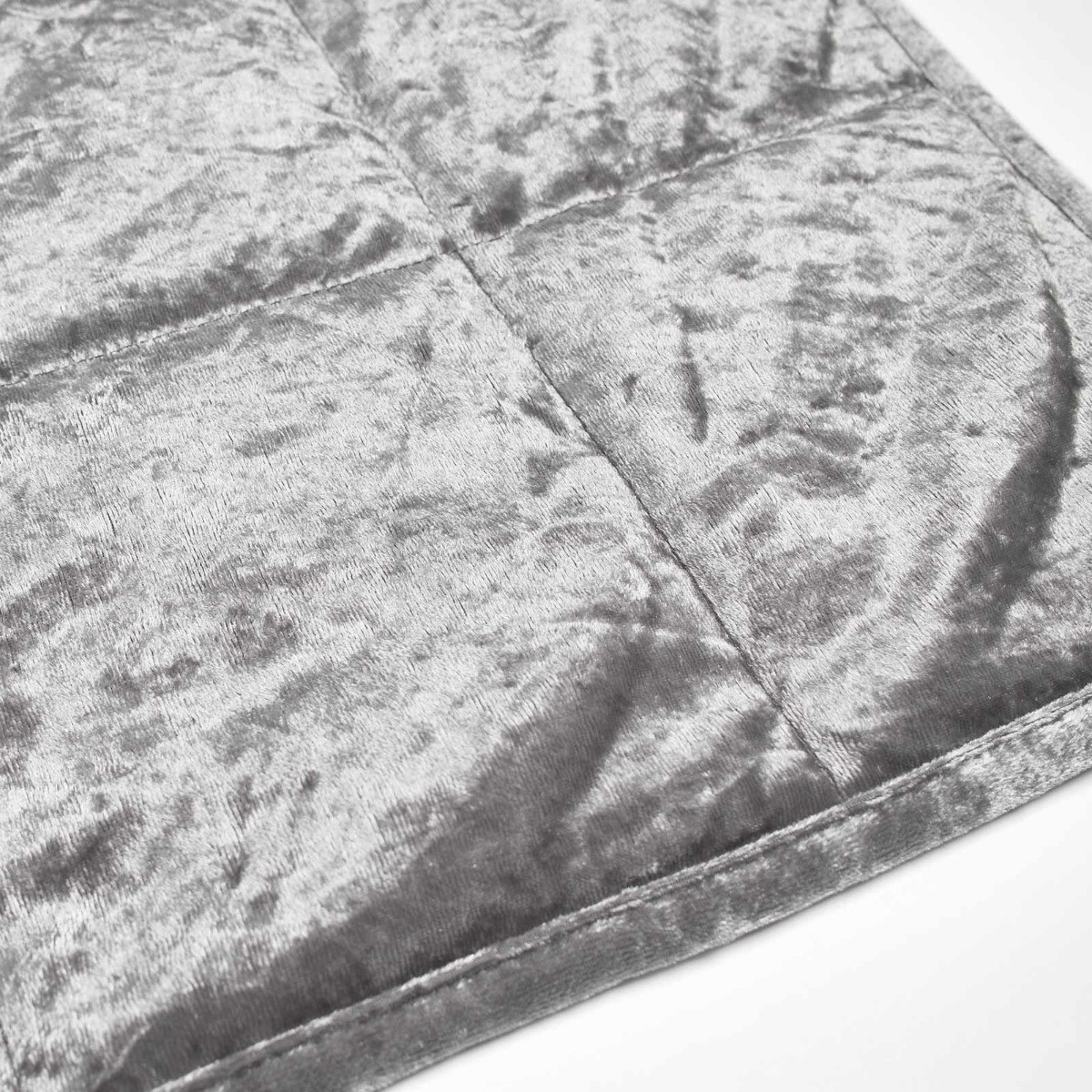 Sienna Crushed Velvet Weighted Blanket, Silver Grey - 8kg>