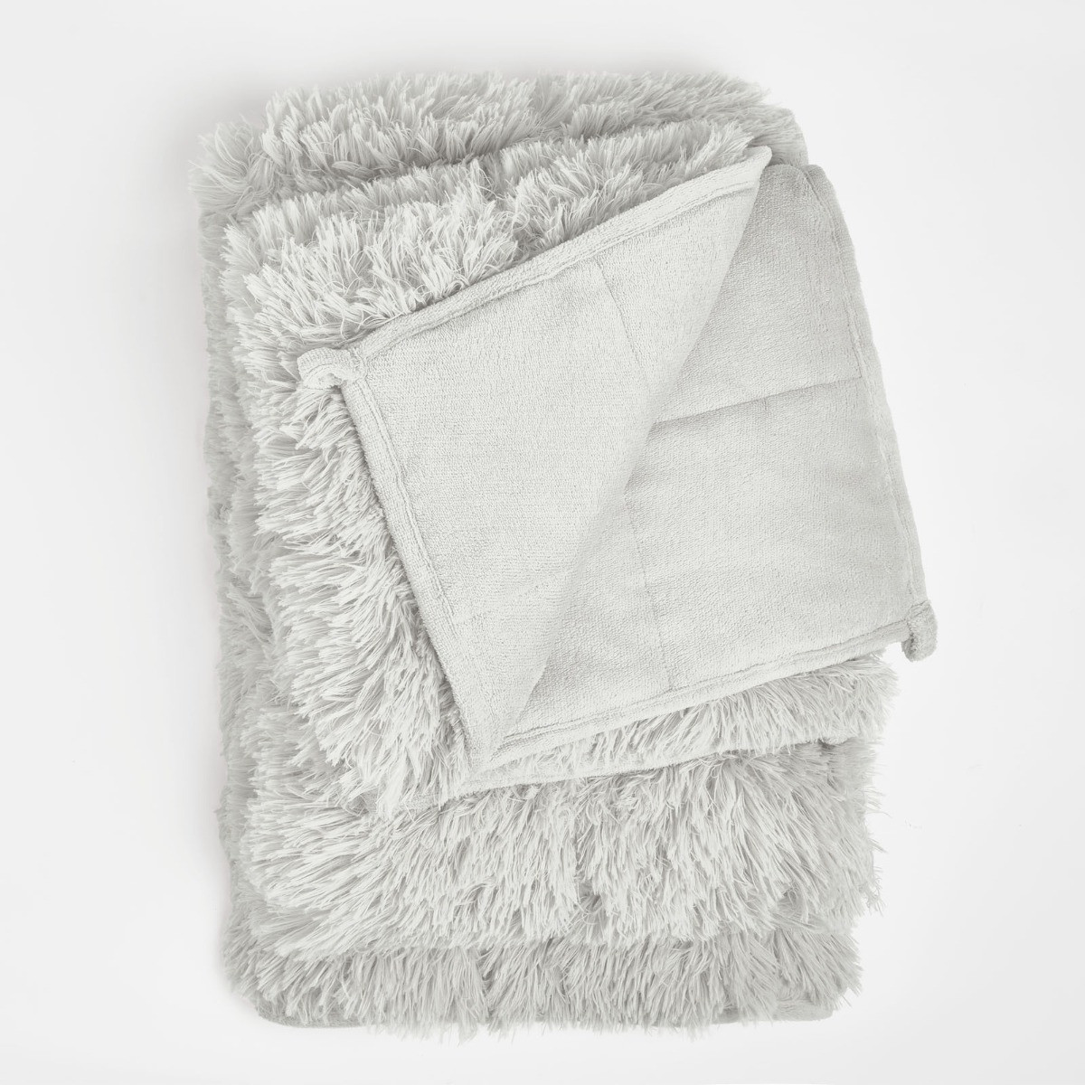 Sienna Fluffy Weighted Blanket, Silver - 4KG>