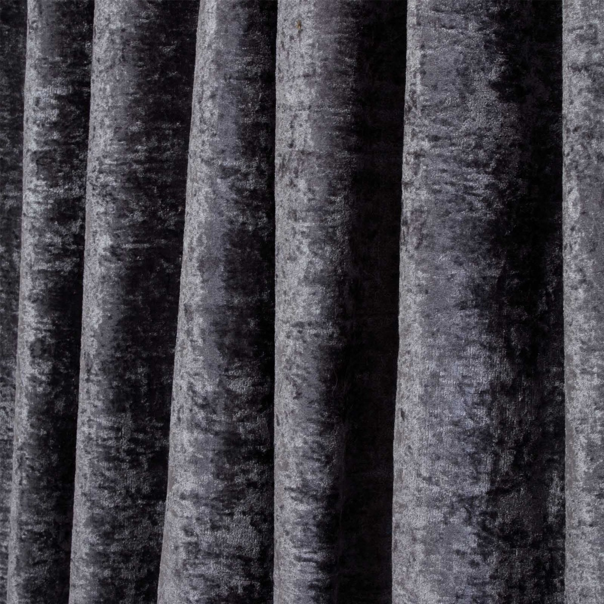 Sienna Crushed Velvet Pencil Pleat Curtains, Charcoal Grey - 90 x 90>