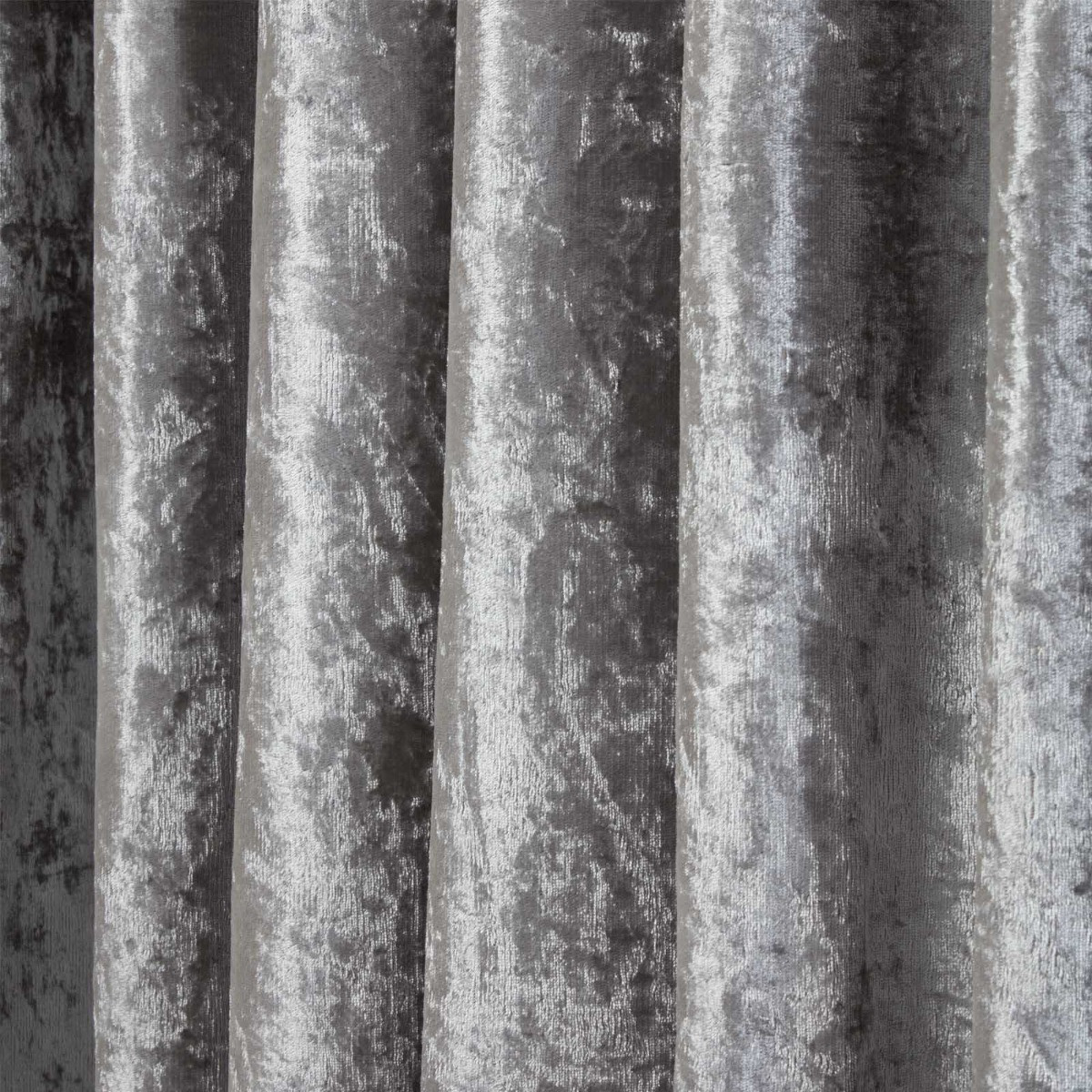 Sienna Pencil Pleat Crushed Velvet Curtains - Silver>