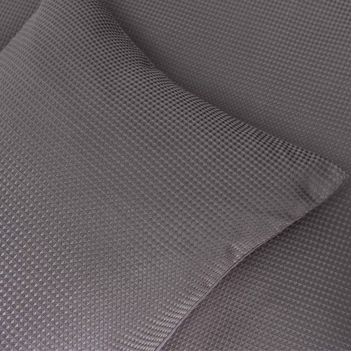 Sienna Waffle Weave Duvet Cover Set, Charcoal - Single>