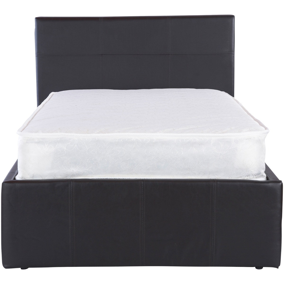 Side Lift Ottoman Storage Bed, 3ft Single - Black>