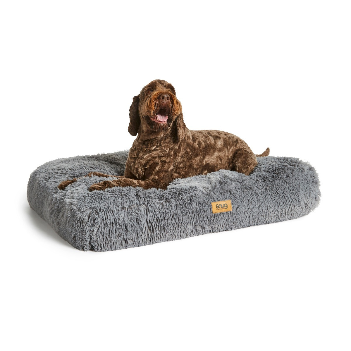 Snug Furry Friends Super Fluffy Pet Bed - Grey>