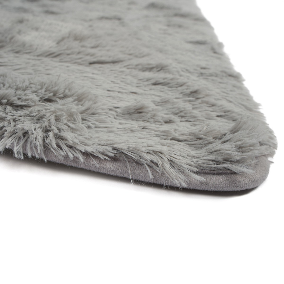 Sienna Soft Fluffy Rug Runner, Silver - 60 x 150cm>