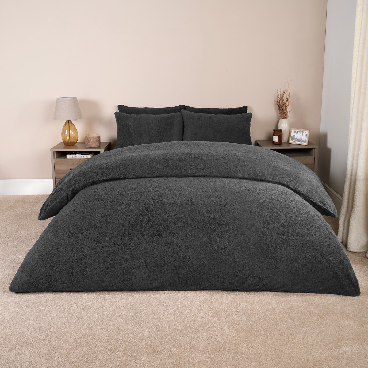 Grey fleece bedding set sale