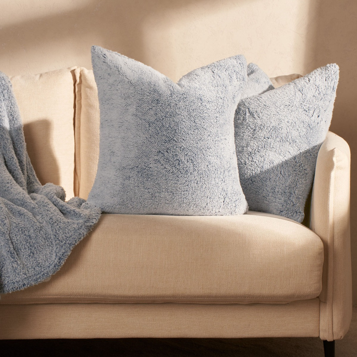 OHS Teddy Marl Cushion Covers - Navy >