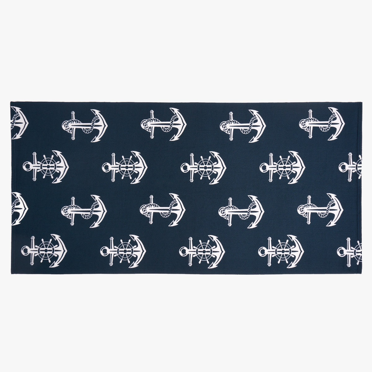 OHS Anchor Print Beach Towel - Navy Blue>