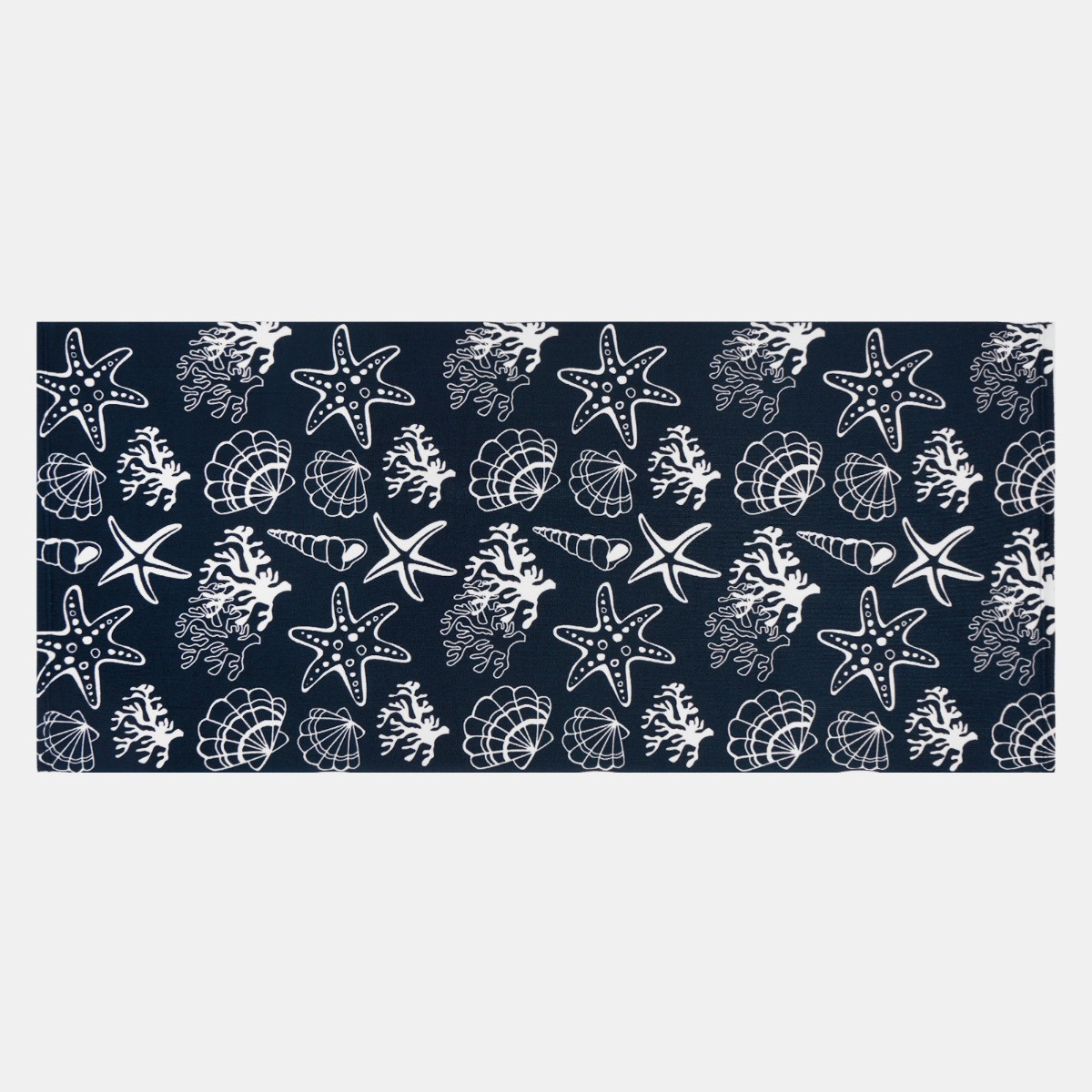 OHS Sea Print Beach Towel - Navy Blue>