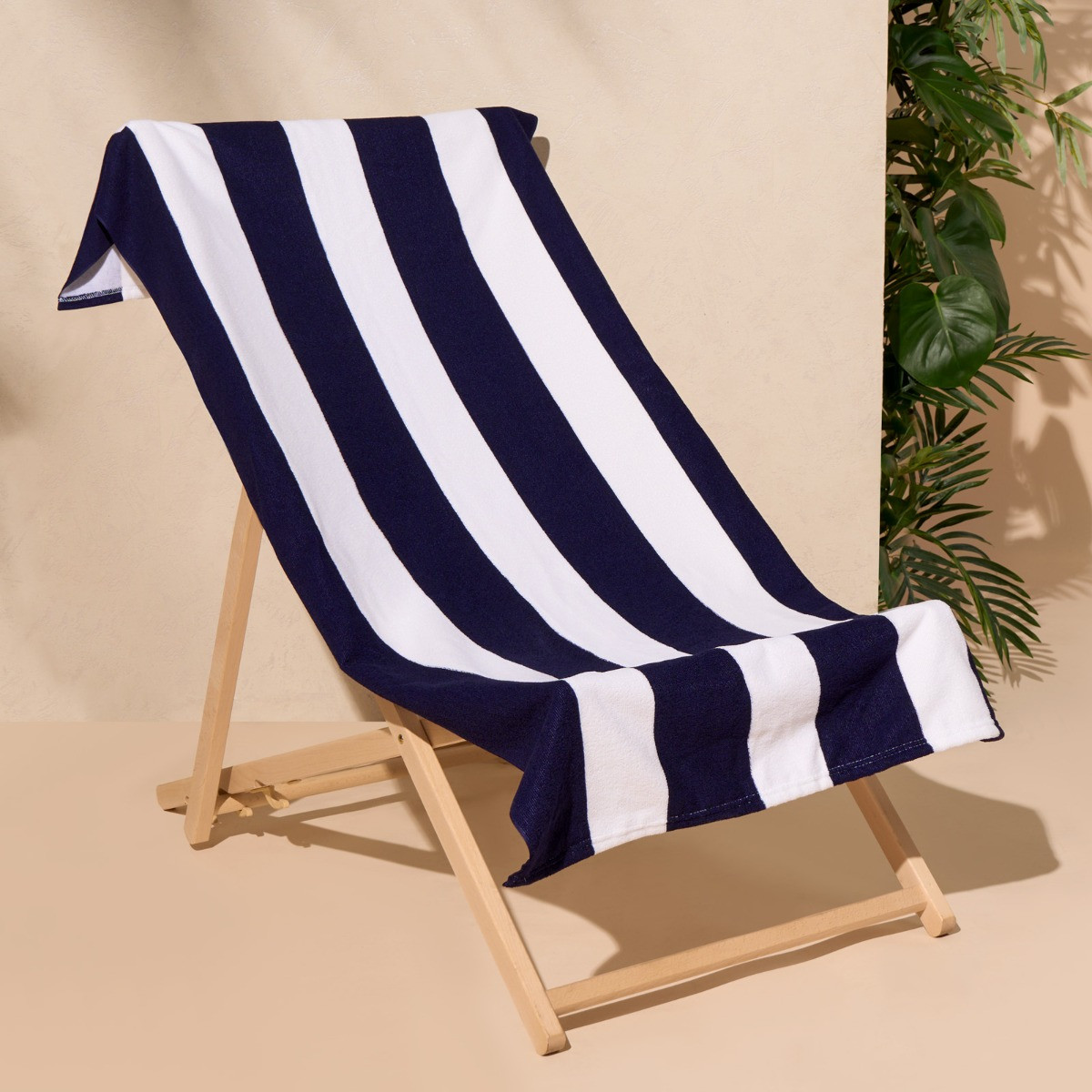 OHS Vertical Stripe Beach Towel - Navy>