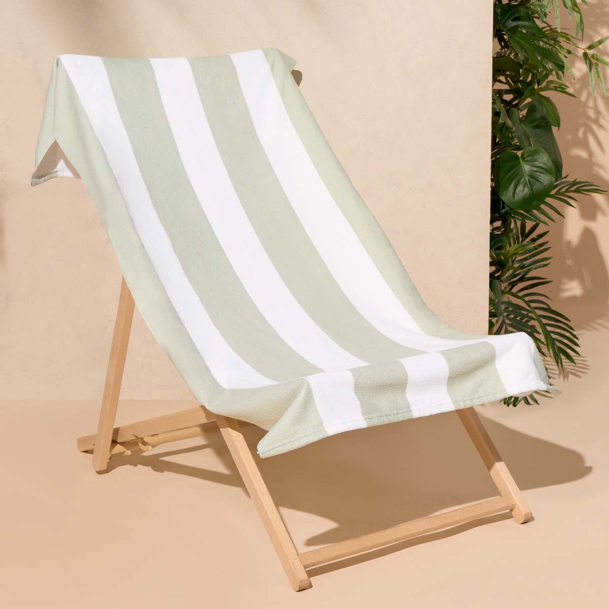 OHS Vertical Stripe Beach Towel - Green>