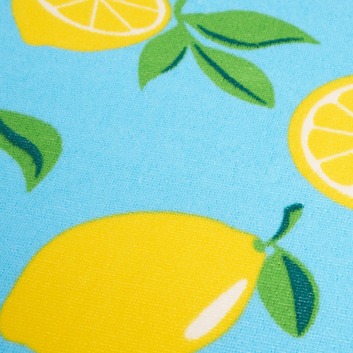 OHS Lemon Print Beach Towel - Blue