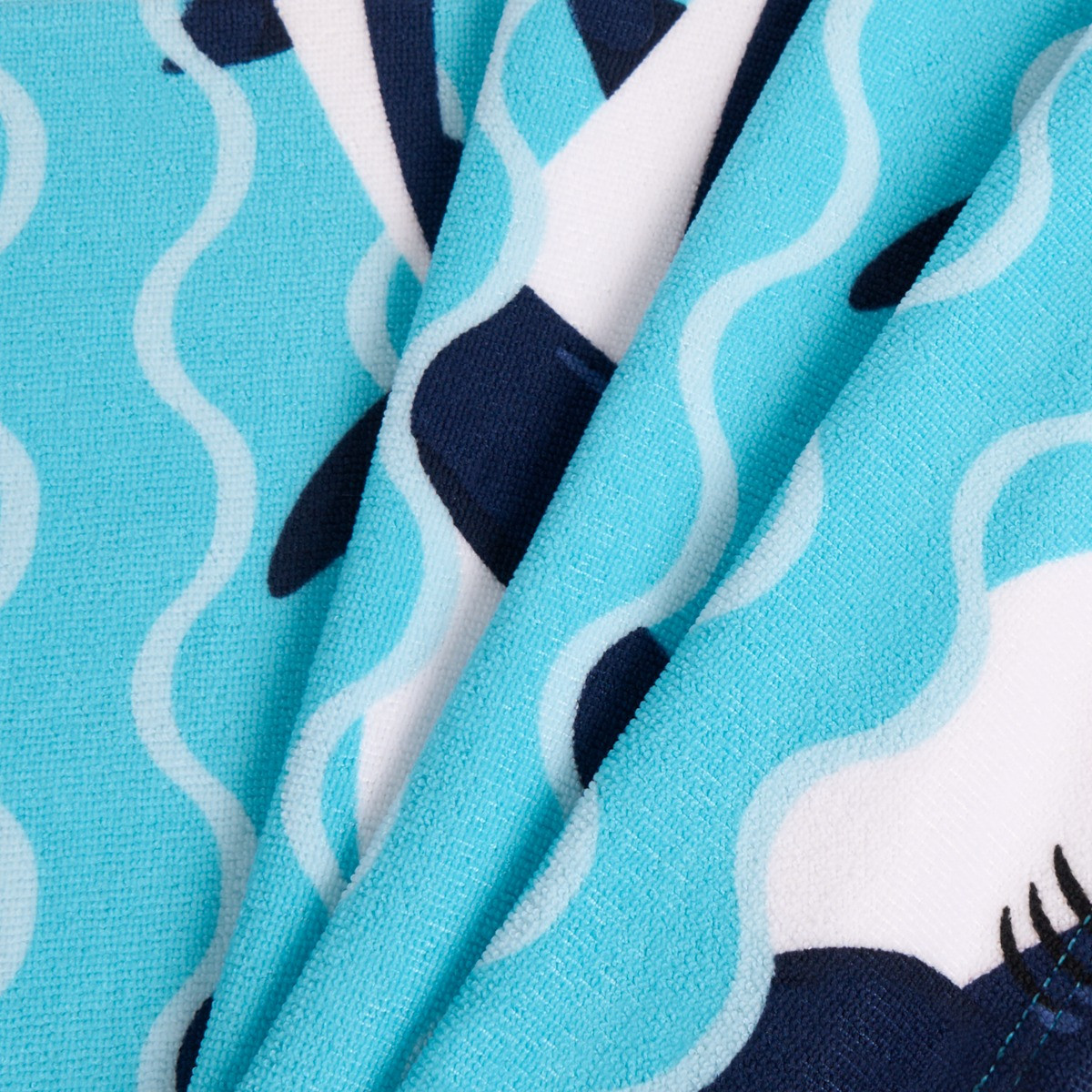 OHS Shark Print Beach Towel - Blue>