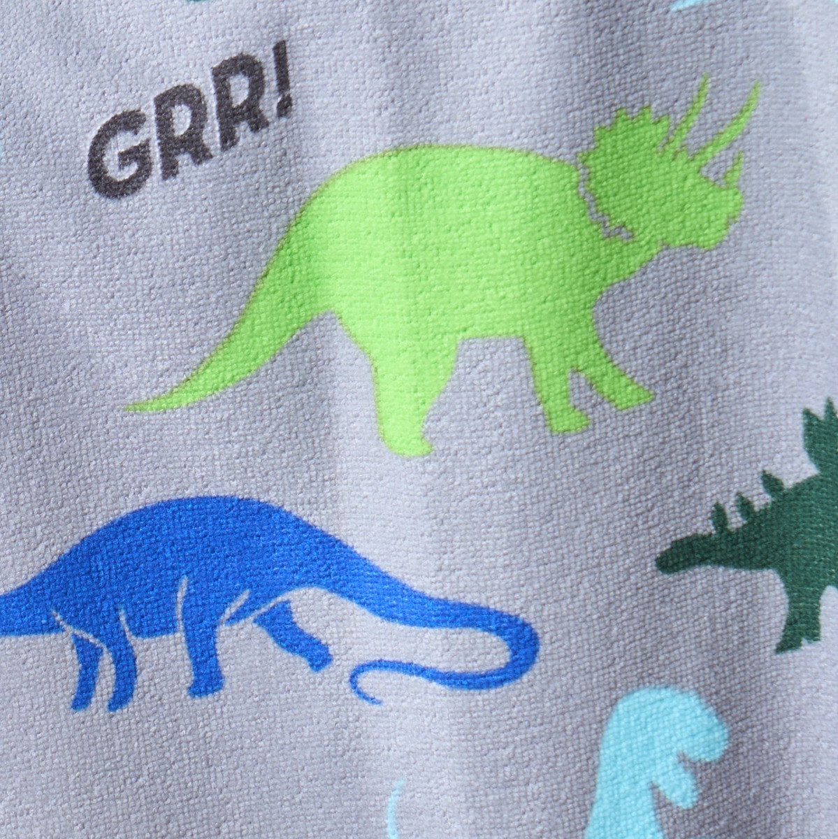 Dreamscene Kids Dinosaur Print Towel Poncho - Grey>