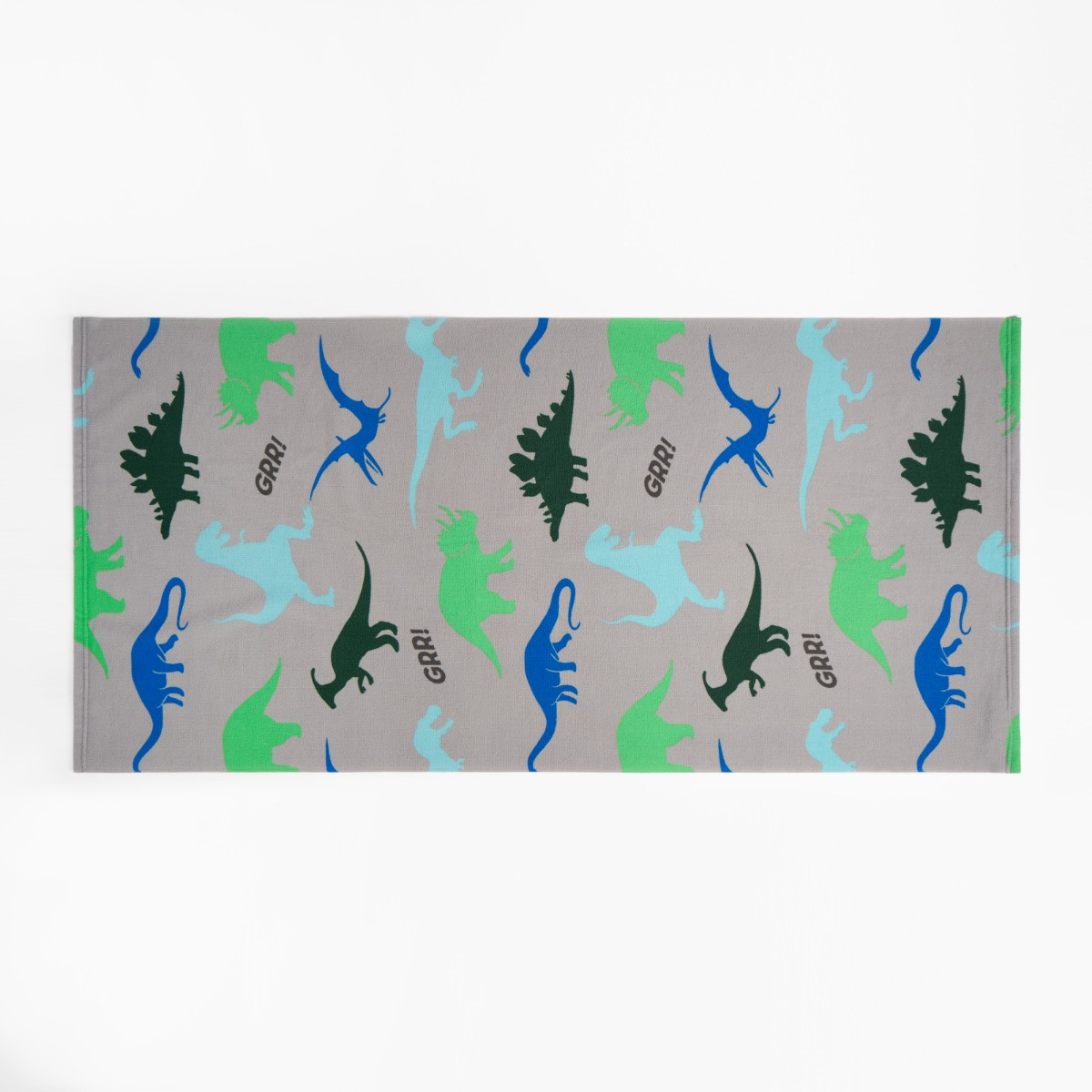 OHS Dino Print Beach Towel - Grey>