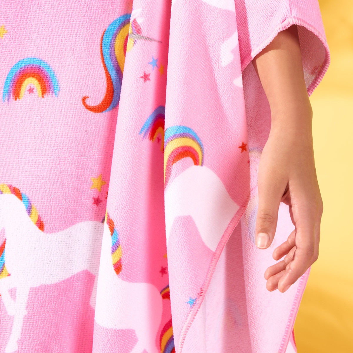 Dreamscene Unicorn Print Beach Poncho Towel, Kids - Pink>