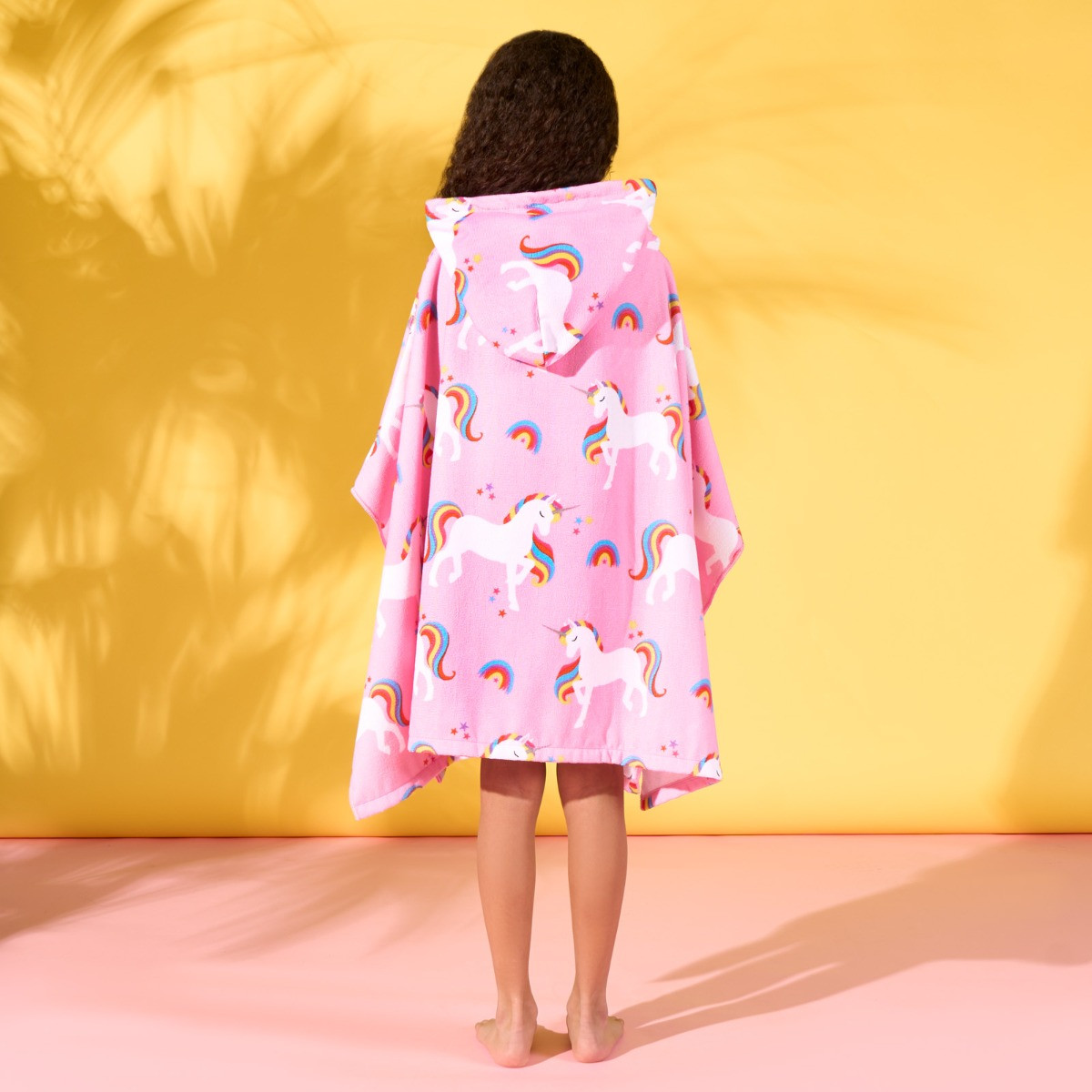 Dreamscene Unicorn Print Beach Poncho Towel, Kids - Pink>