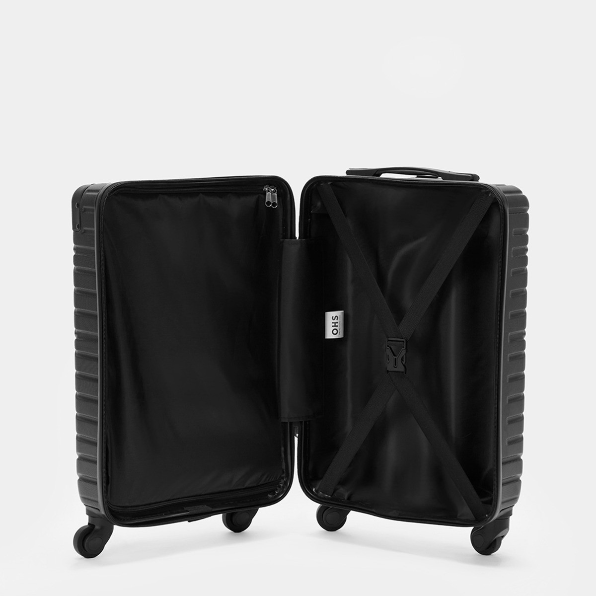 OHS 4 Wheel Hard Shell Suitcase, Black - Cabin>