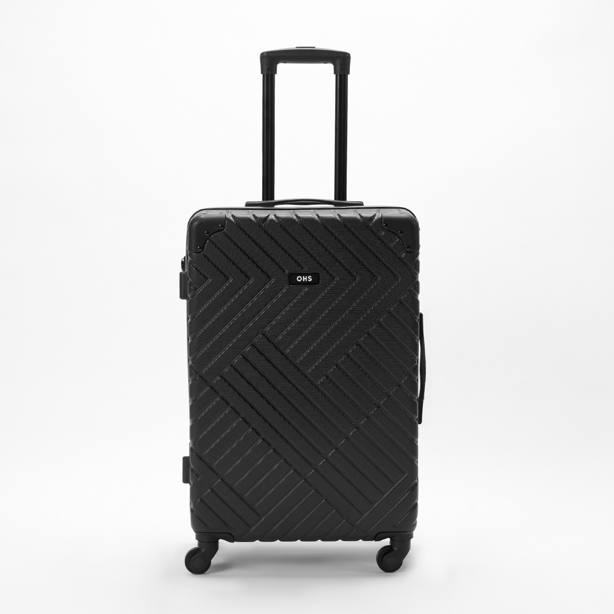 OHS 4 Wheel Hard Shell Suitcase, Black - Medium>