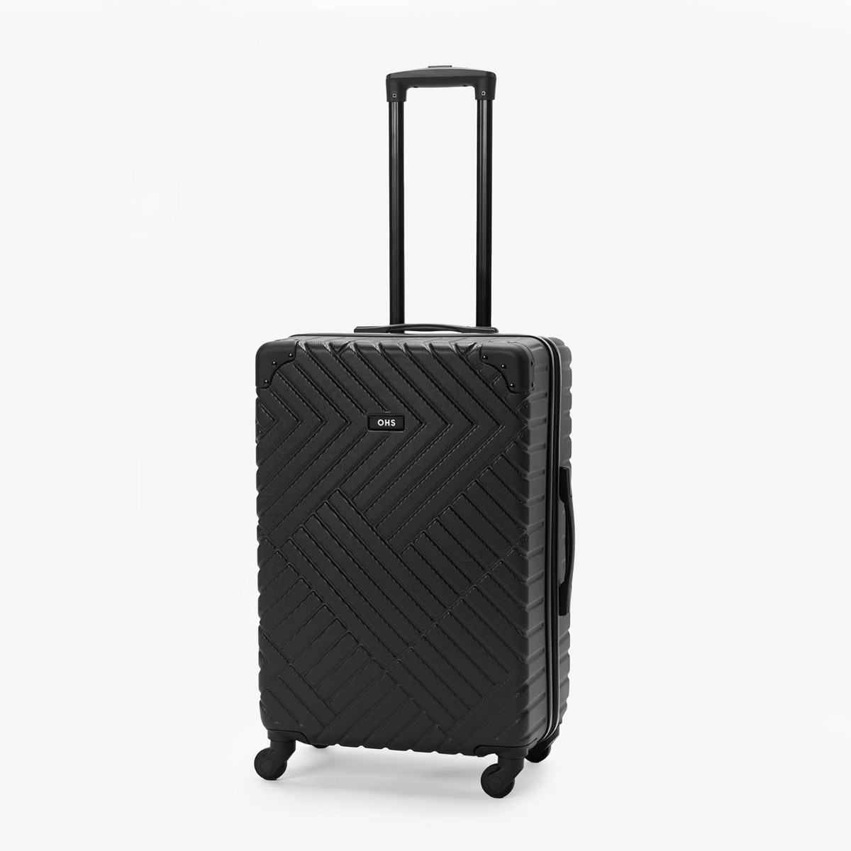 OHS 4 Wheel Hard Shell Suitcase, Black - Medium>