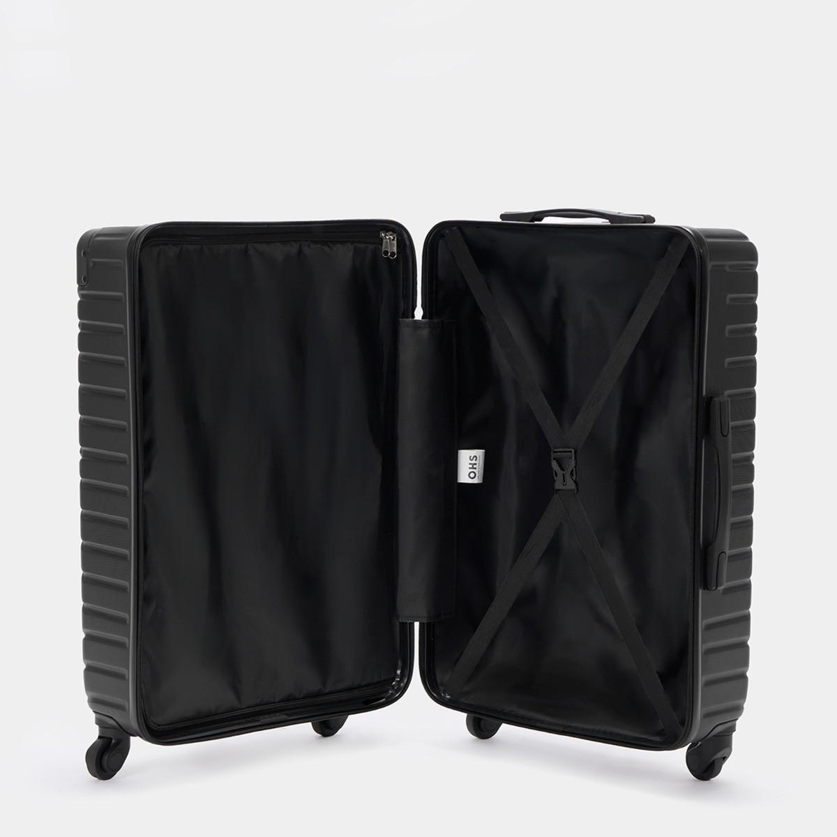 OHS 4 Wheel Hard Shell Suitcase, Black - Medium>