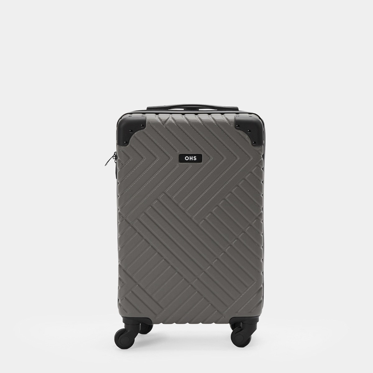 OHS 4 Wheel Hard Shell Suitcase, Grey - Cabin>