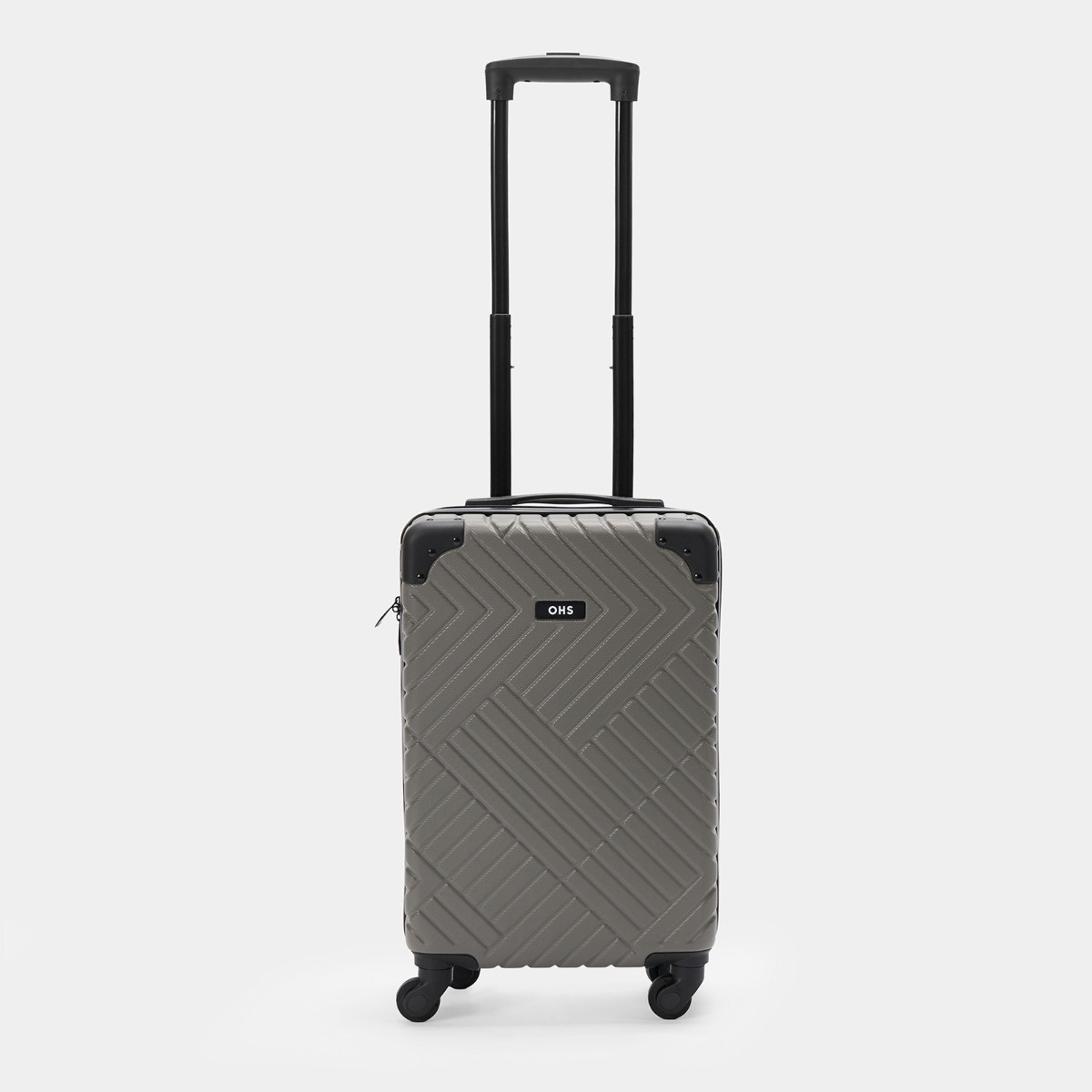 OHS 4 Wheel Hard Shell Suitcase, Grey - Cabin>